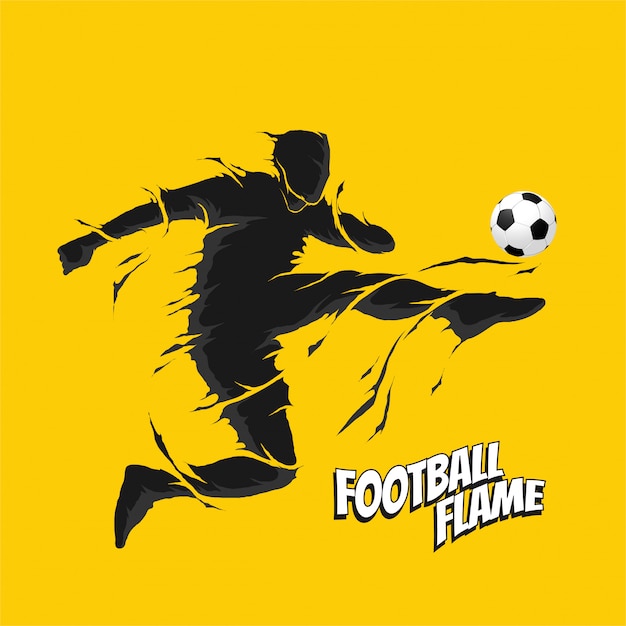 football soccer fly kick silhouette