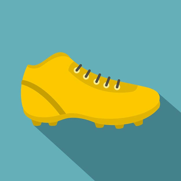 Football or soccer shoe icon flat illustration of football or soccer shoe vector icon for web on baby blue background