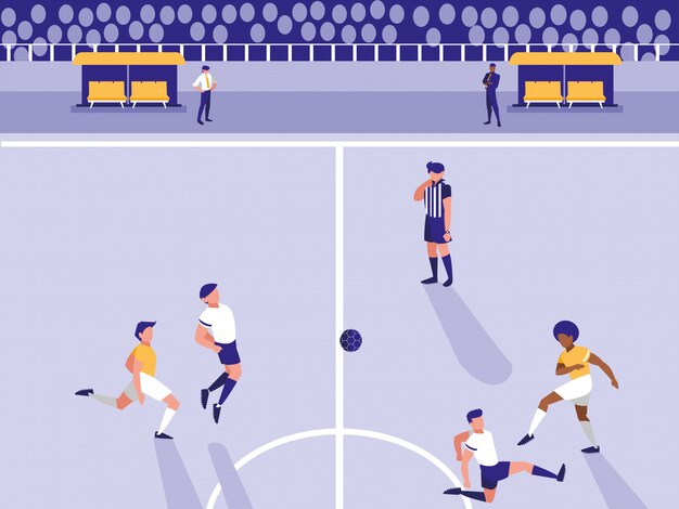 Vector football soccer stadium scene