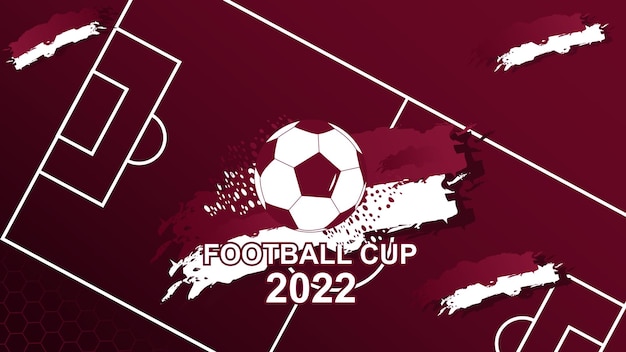 Football soccer template red background vector