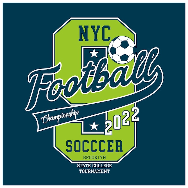 Vector football soccer typography t shirt graphic vector