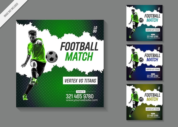 Vector football social media post template