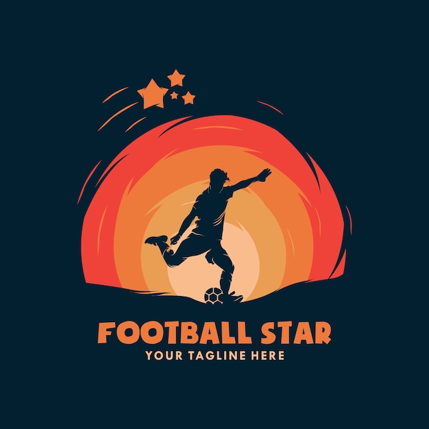 Football-speler in actie-logo