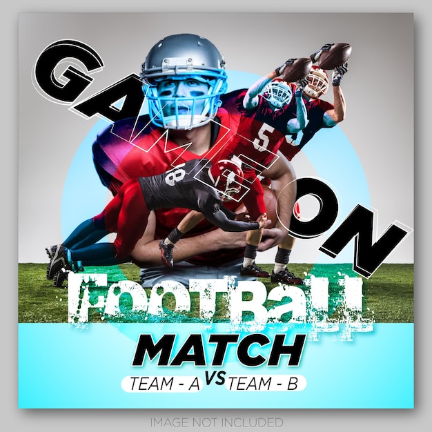 Football sport event flyer template