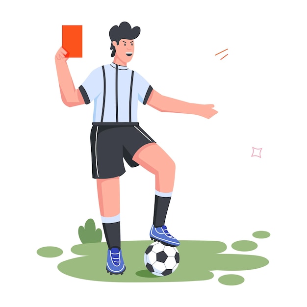 サッカー・スポーツ・フラット・イラストレーション