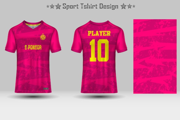 サッカースポーツジャージモックアップ抽象的な幾何学模様のTシャツのデザイン