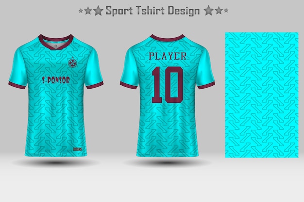 サッカースポーツジャージモックアップ抽象的な幾何学模様のTシャツのデザイン