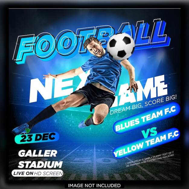 Football sport social media post banner template