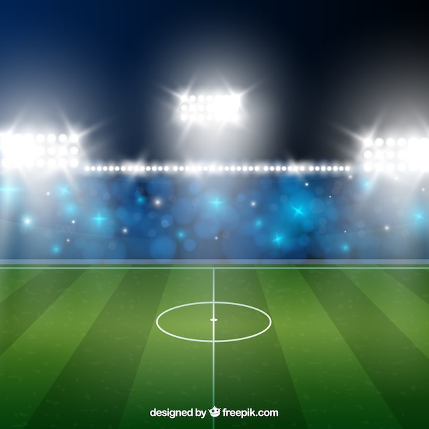 Football stadium background in realistic style