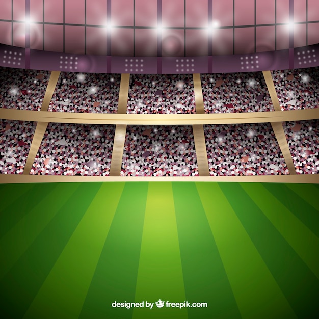 Vector football stadium background in realistic style