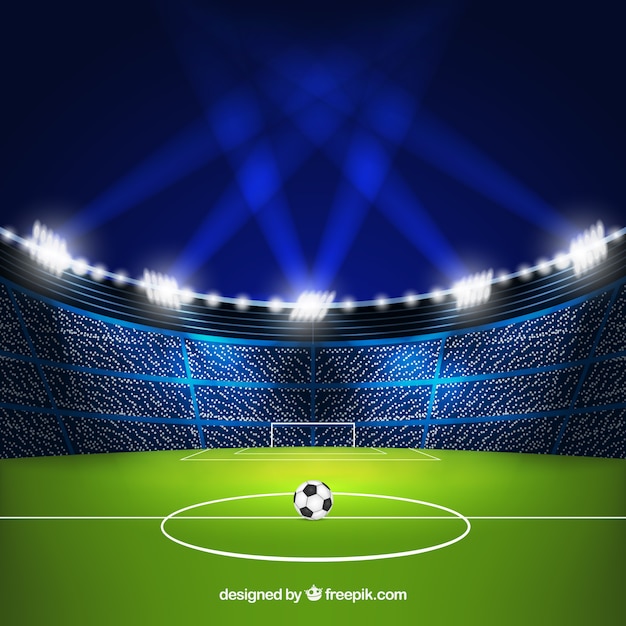 現実的なスタイルのサッカースタジアムの背景