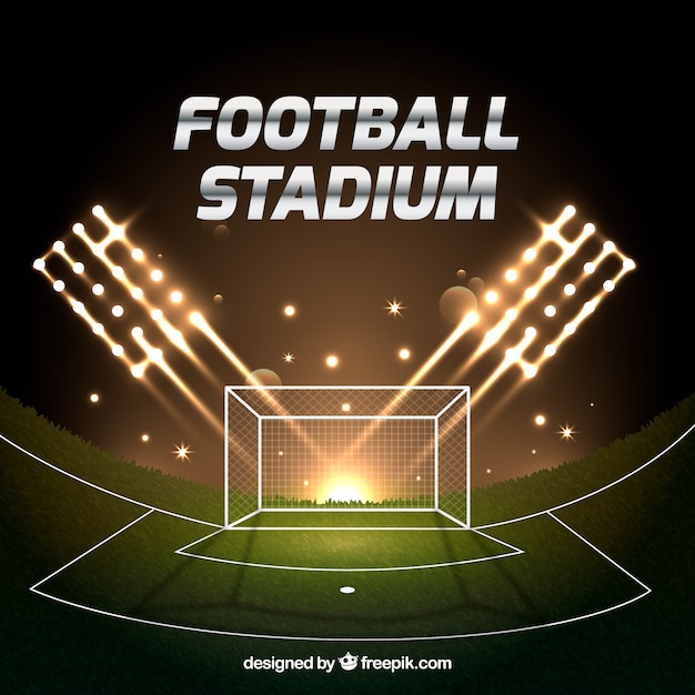 Football stadium in realistic style