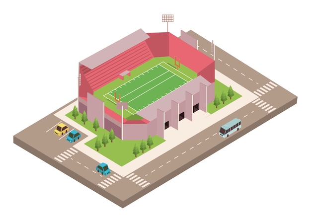 Football stadium and road