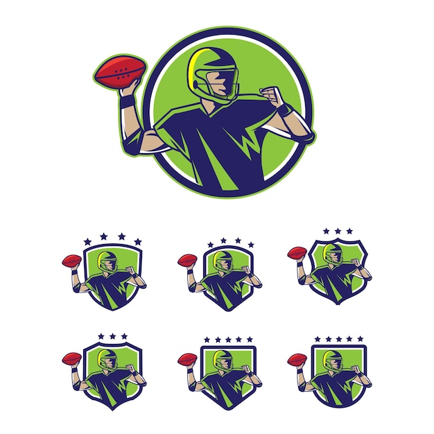 Football team logo set