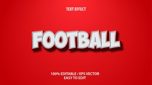 Football text effect premium vector