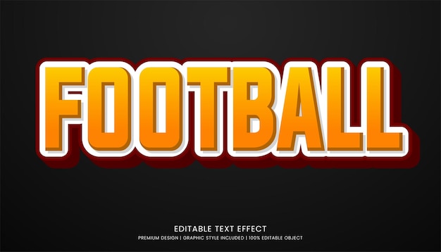 Vector football text effect template with minimalist style and bold font concept use for brand advertising