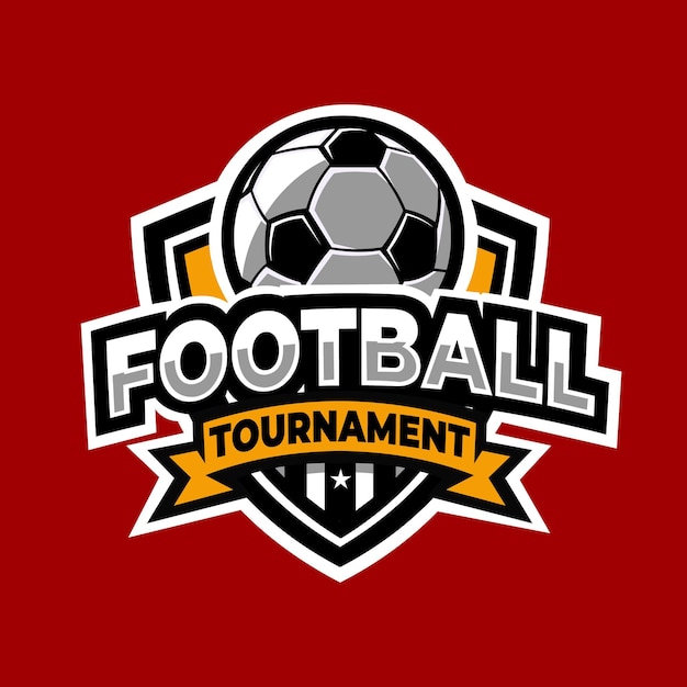 Vector football tournament emblem logo best for soccer and sport related logo