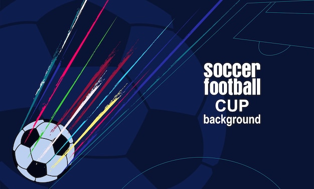 Vettore torneo di calcio. coppa di calcio, modello di progettazione sfondo blu. per slogan, stampa, vettore.