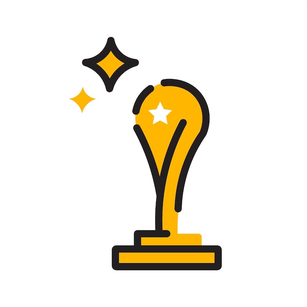 Football Tournament Gold Trophy Vector Illustration