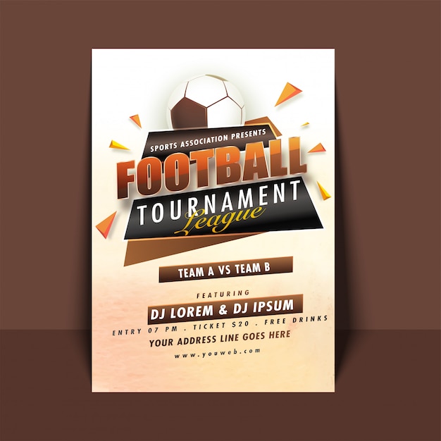 Vector football tournament league flyer