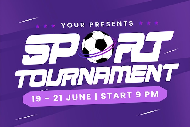 Football tournament sport event background design template easy to customize