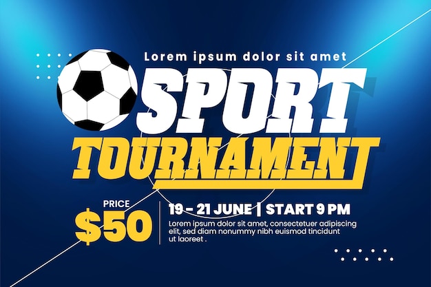 Football tournament sport event background design template simple and elegant design