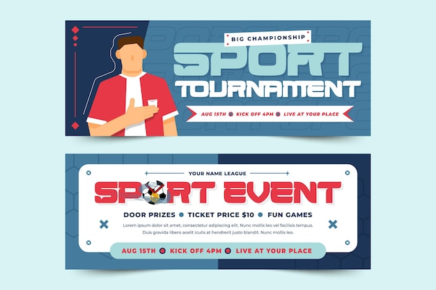 Football tournament sport event banner design template easy to customize