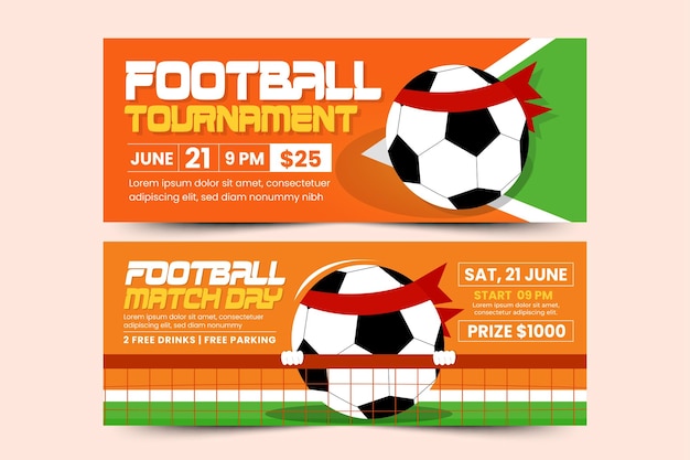 Football tournament sport event banner design template simple and elegant design