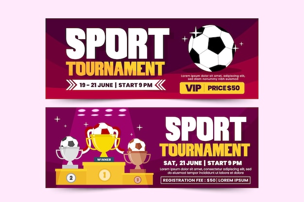 Football tournament sport event banner design template simple and elegant design