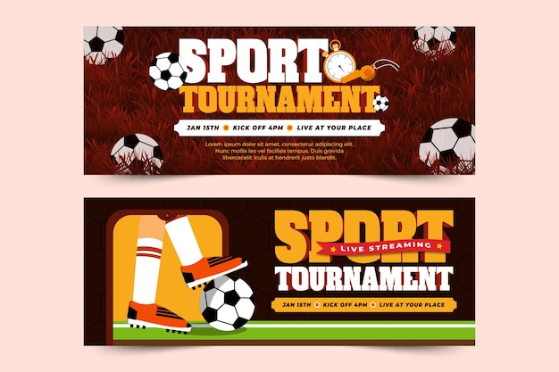 Football tournament sport event banner design template simple and elegant design