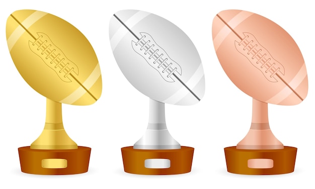 Vector football trophy set