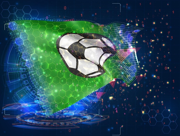 football vector flag virtual abstract 3d object from triangular polygons on a blue background