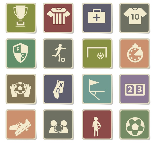 Football vector icons for user interface design