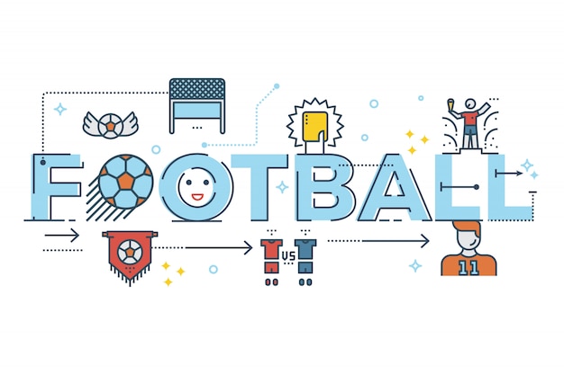 Football word lettering typography design illustration