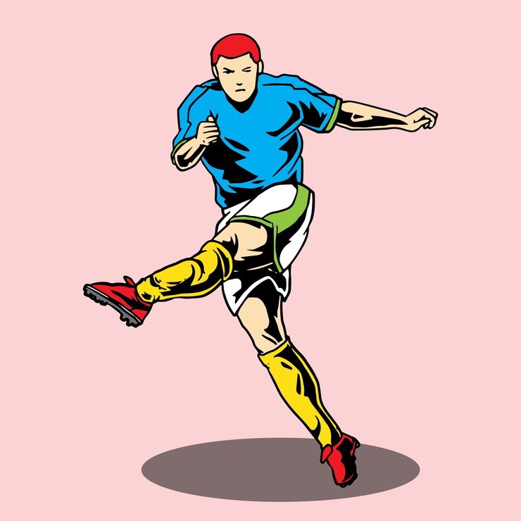 Vector football world cup characters player for poster icon and tshirt004