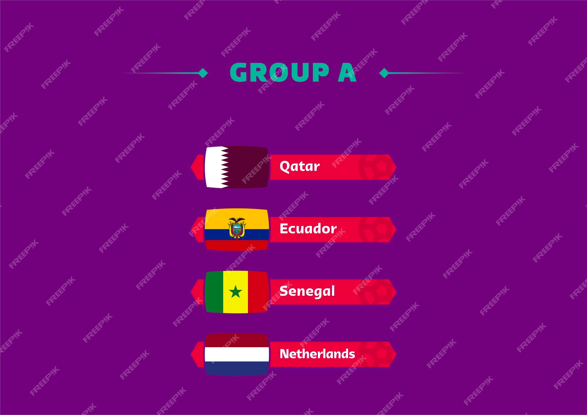 Vector Table of the Group Stage of the World Football Championship 2022.  Each Group is in a Different Color Stock Vector - Illustration of flag,  collection: 258235307