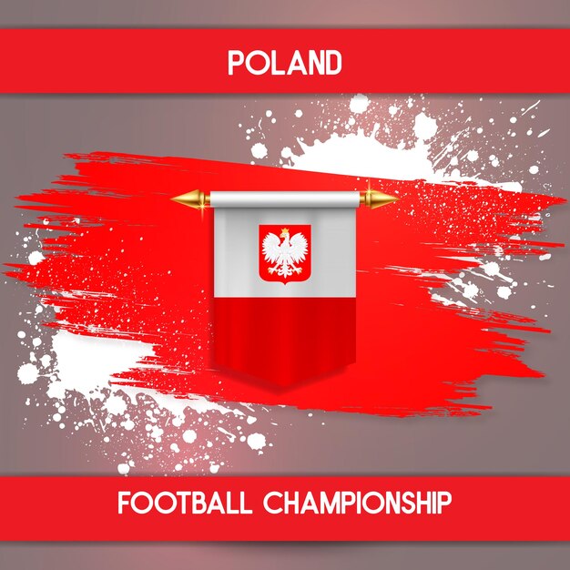 Vector footballchampionshippolandflagbackground