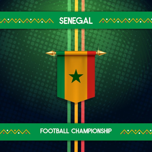 ベクトル サッカー選手権セネガルフラグ背景