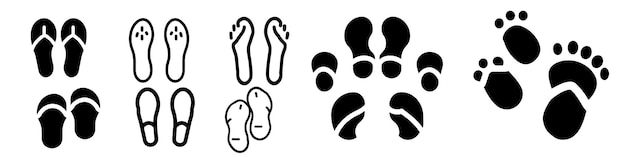 Footprint icon set