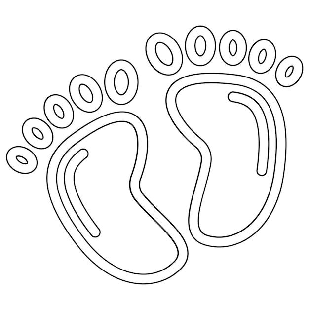 벡터 아기 아이콘 세트의 발자국 터 아이콘 일러스트레이션
