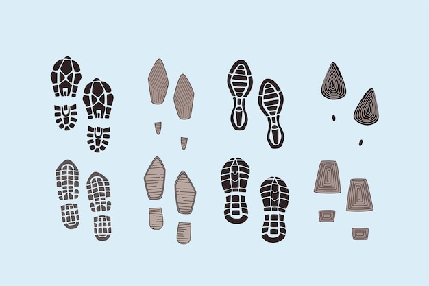 Footprints and various soles concept