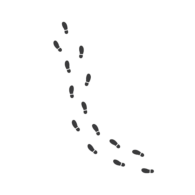 Footsteps print route vector illustration design