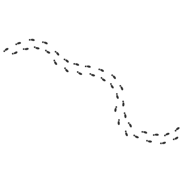 발자국 인쇄 경로 벡터 일러스트 디자인