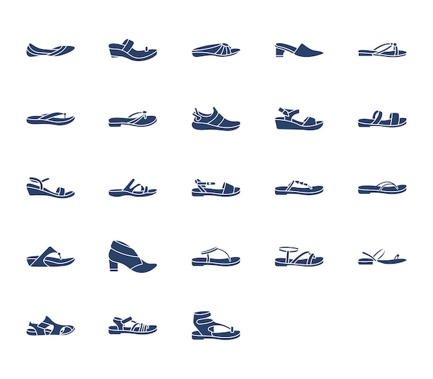 footwear icon set