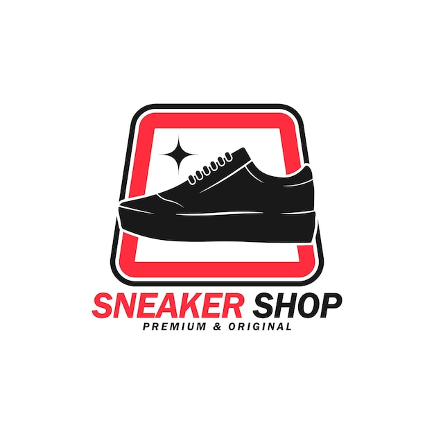 Vector footwear sneaker shop brand logo simple modern design