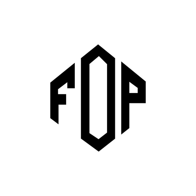 Vector fop letter logo ontwerp met veelhoek vorm fop veelhoek en kubus vorm logo ontwerp fop zeshoek vector logo sjabloon witte en zwarte kleuren fop monogram bedrijf en vastgoed logo