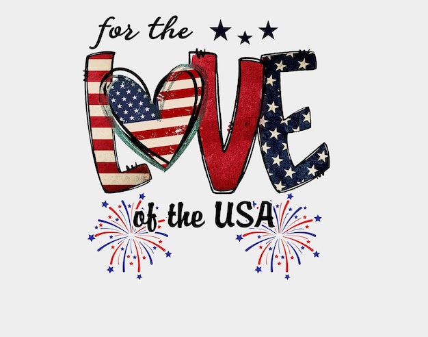 For the Love of the 4th of July Sublimatie, PNG