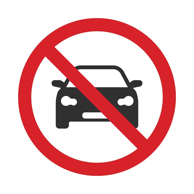 Vector forbidden car icon vector illustration logo templateeps 10