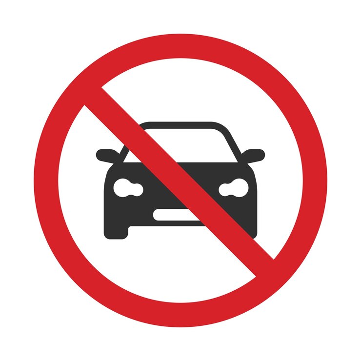 Forbidden car icon vector illustration logo templateEps 10