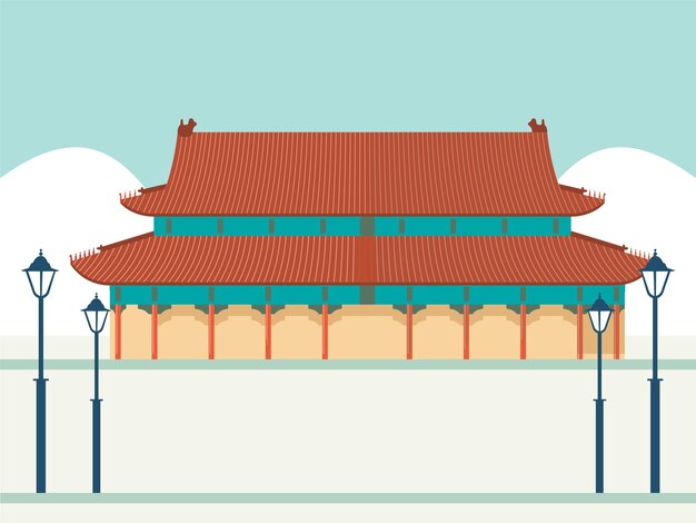 Forbidden City Concept Illustration Stylish and beautiful